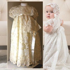 MARALY Traditional Baptism Christening Gown with Bonnet  👼  NEW WITH TAG…